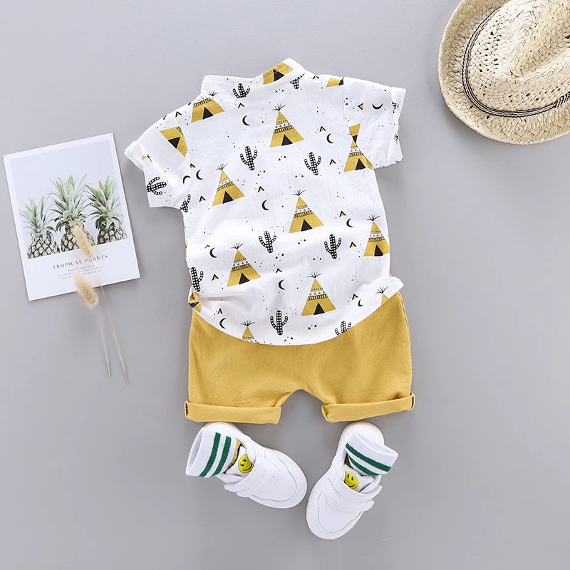 Baby-Clothes-Cool-Pyramid-Summer-Short-sleeved-Shirt-Set-1